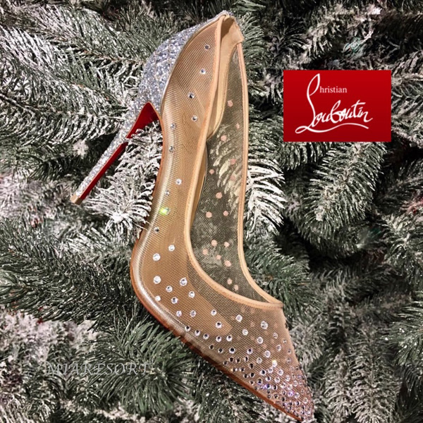 18SS新作☆クリスチャンルブタン コピー CHRISTIAN LOUBOUTIN☆Follies Strass 100 クリスタル☆パンプス 1180011SV57